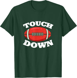 American Football Lover and Player Touchdown Ball Design T-Shirt - T-Shirt | Forest