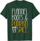 Flannel Boots And Pumpkin Spice Shirt Adult Kids Fall Season T-Shirt - T-Shirt | Forest