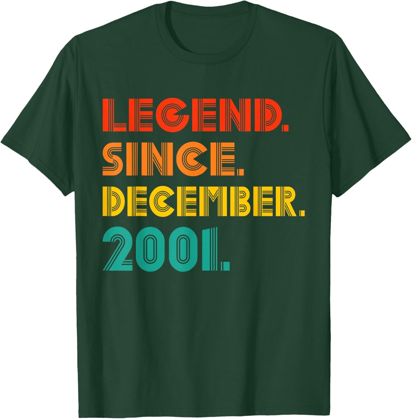 Legend Since December 2001 Birthday December 2001 Vintage T-Shirt - T-Shirt | Forest