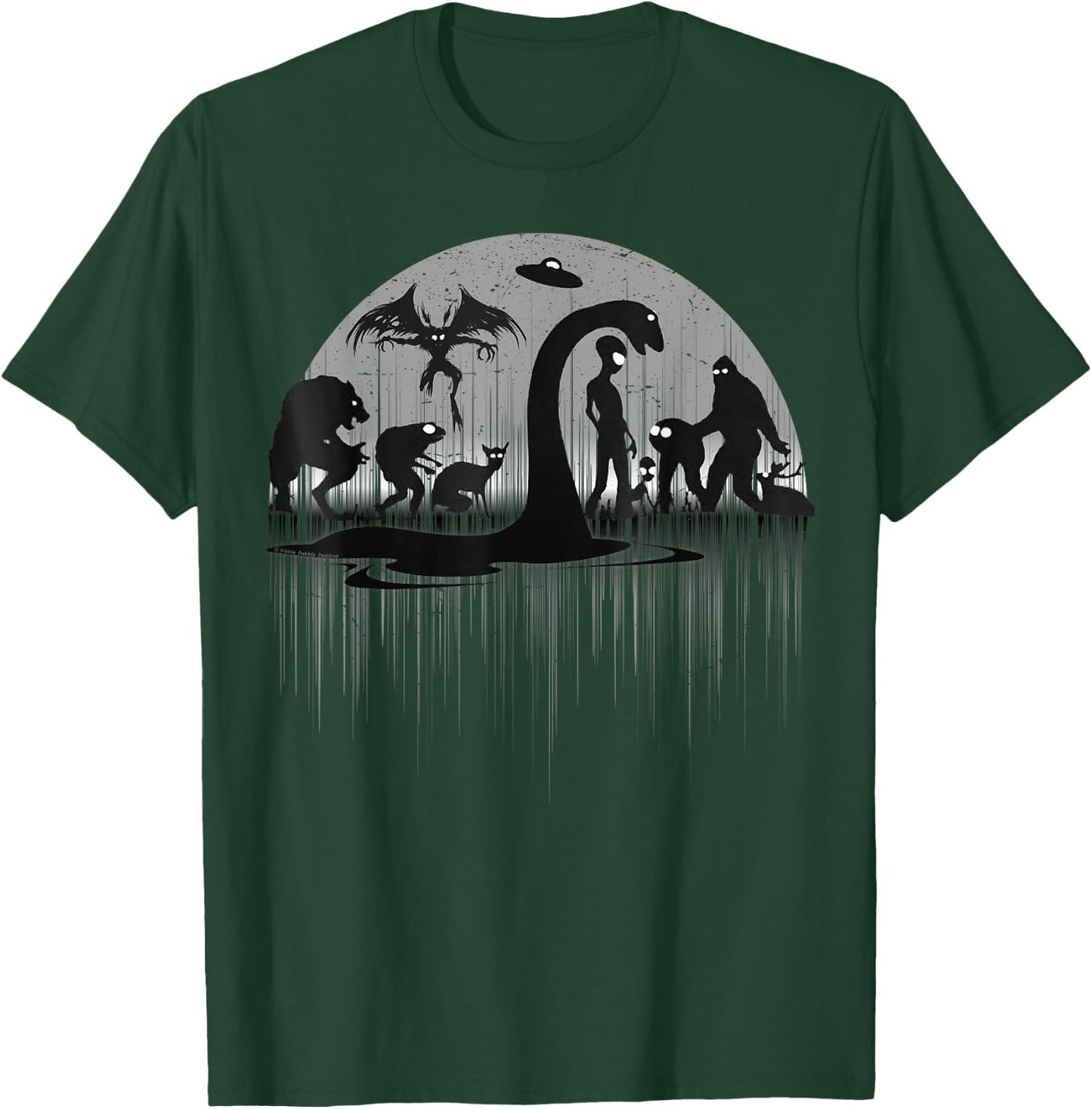 Mythical Loch Ness Bigfoot Mothman Aliens Funny Cryptid T-Shirt - T-Shirt | Forest