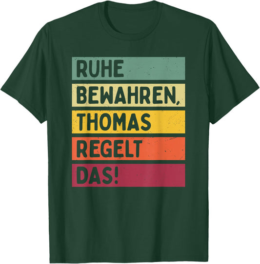 with German Text in Retro Colours, black T-Shirt - T-Shirt | Forest