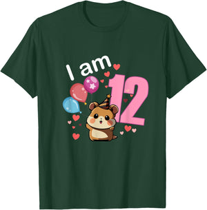 My 12th Birthday Hamster Pet Lovers Party Gifts 12 Years Old T-Shirt - T-Shirt | Forest