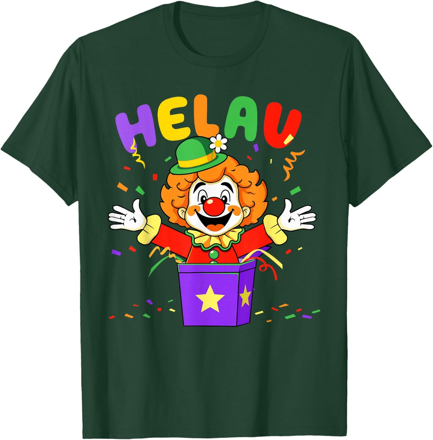 Helau Clown in Box Costume for Carnival Fancy Dress T-Shirt - T-Shirt | Forest