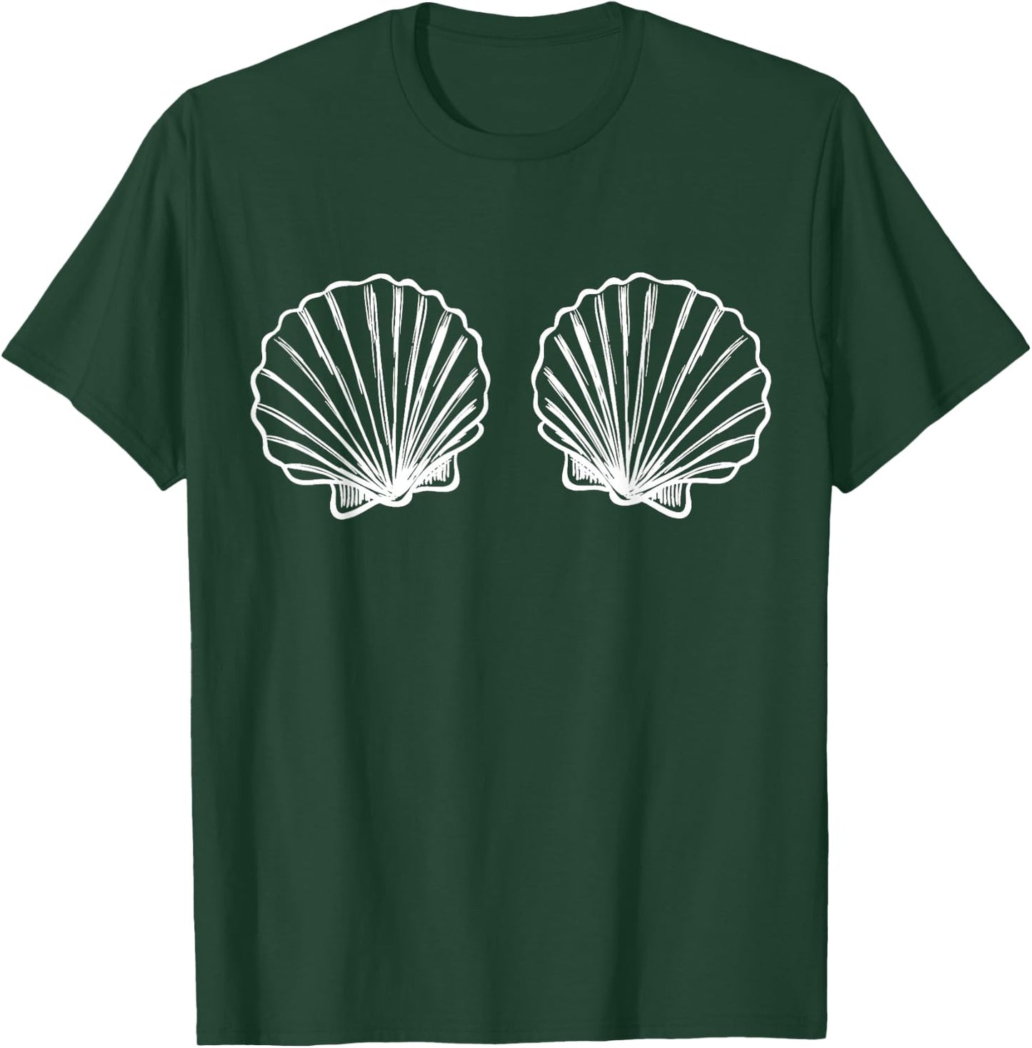 Mermaid Sea Shell Bra Funny Graphic Seashell Mermaid Lover T-Shirt - T-Shirt | Forest