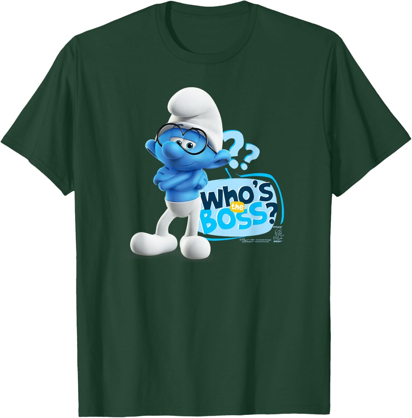 The Smurfs Brainy Who's The Boss? T-Shirt - T-Shirt | Forest