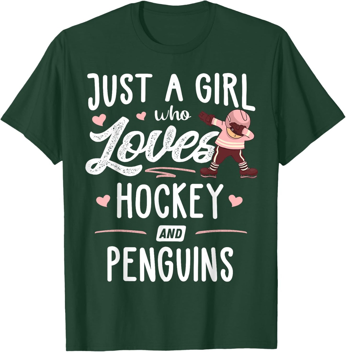 Just A Girl Who Loves Hockey And Penguins Gift Women T-Shirt - T-Shirt | Forest