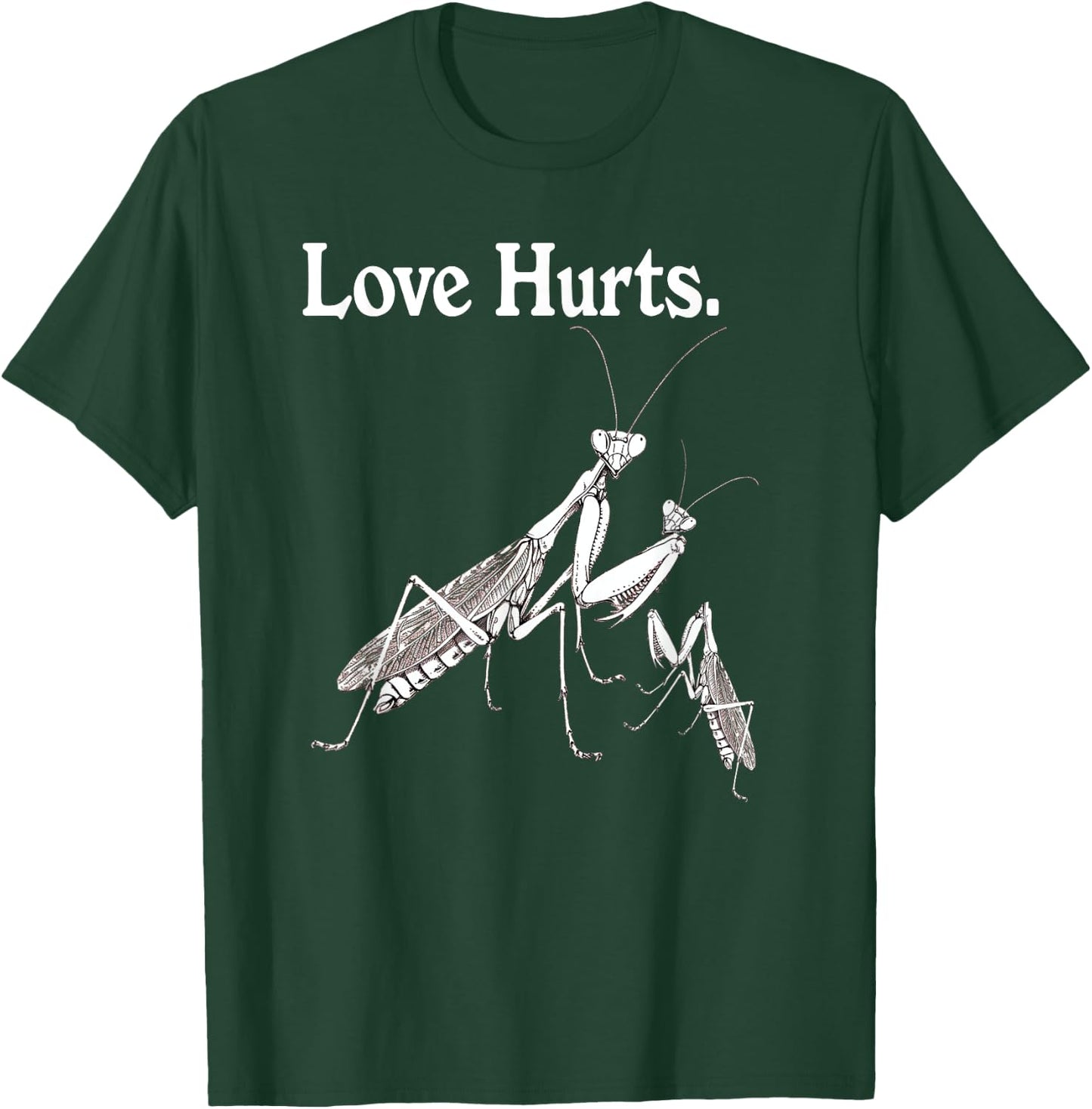 Praying Mantis Family Vintage Love Hurts T-Shirt - T-Shirt | Forest