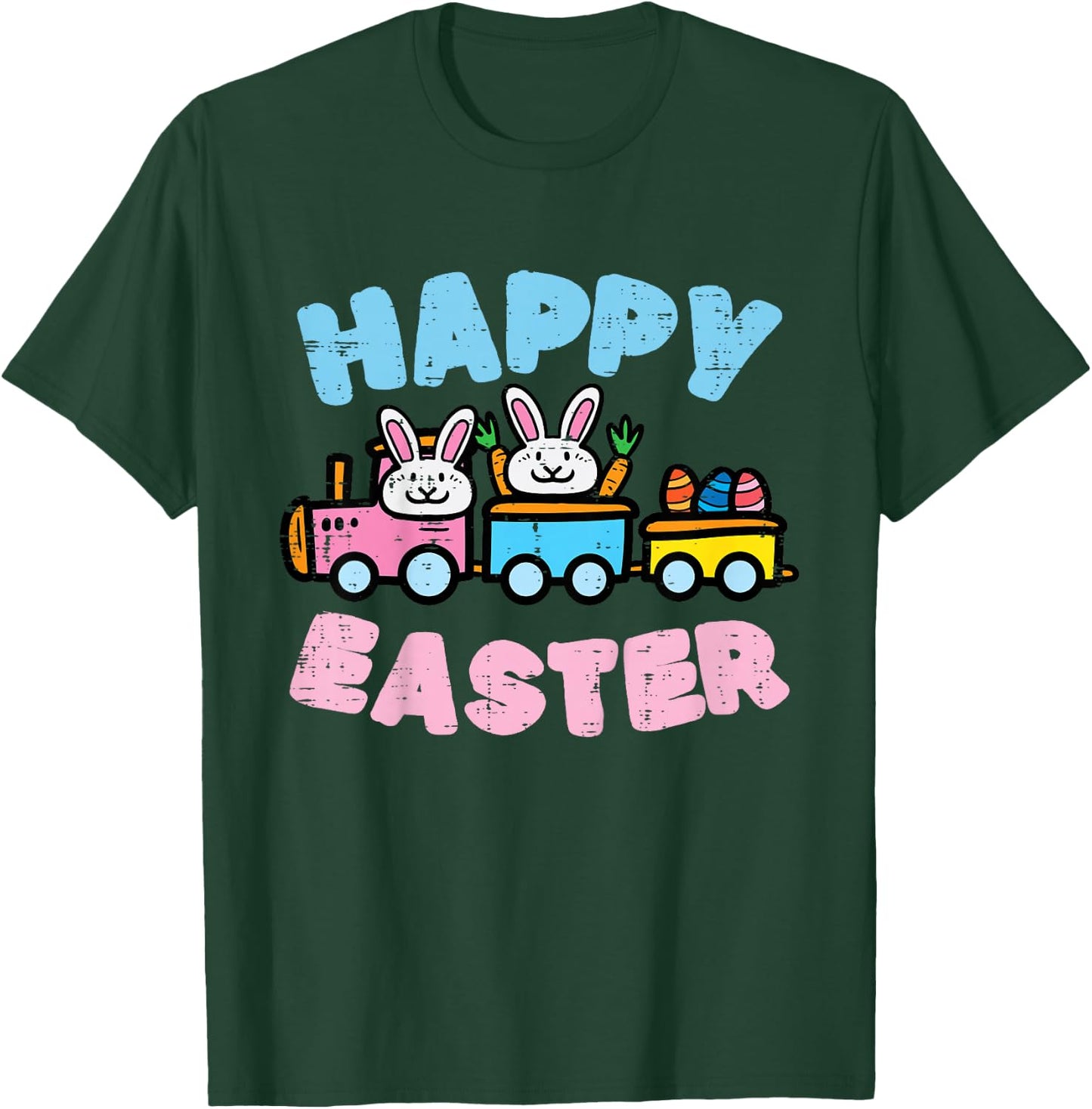 Kids Happy Easter Train Bunny Cute Spring Boys Kids Toddler Youth T-Shirt - T-Shirt | Forest