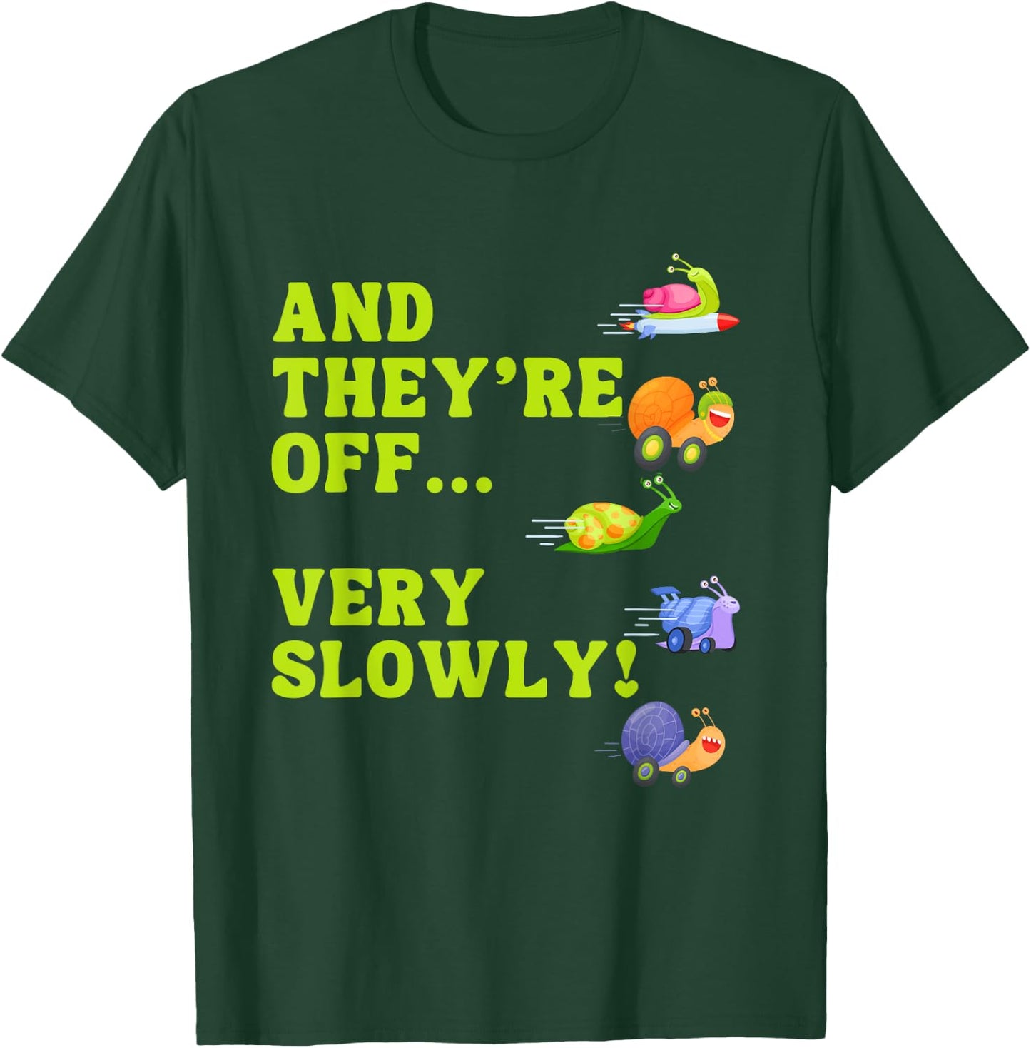 Snail Racing Team Snail Running Team funny Racing snail T-Shirt - T-Shirt | Forest