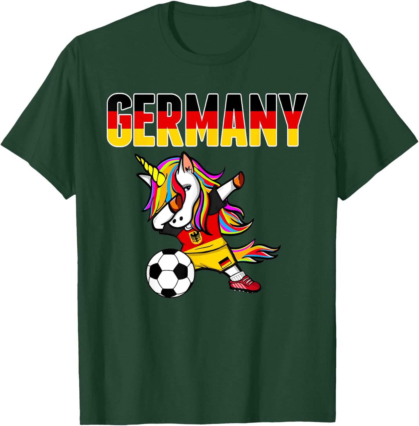Dabbing Unicorn Deutschland Fußball Fans Trikot Deutschland Flagge T-Shirt - T-Shirt | Forest