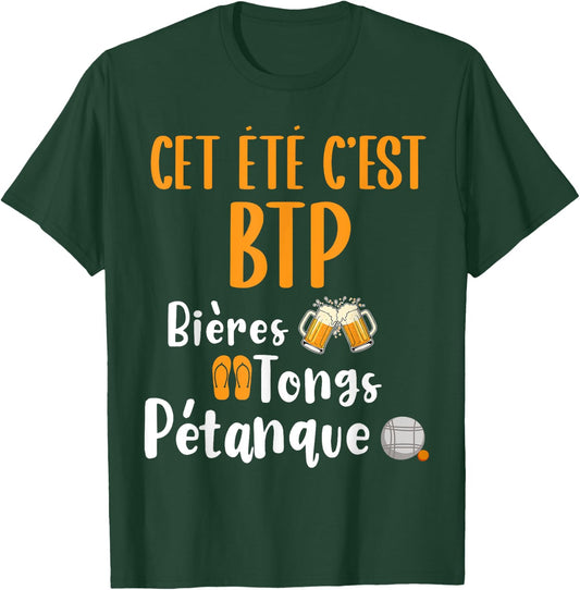 This Summer It's BTP Beers Flip Flops Petanque Gift Summer Humor T-Shirt - T-Shirt | Forest