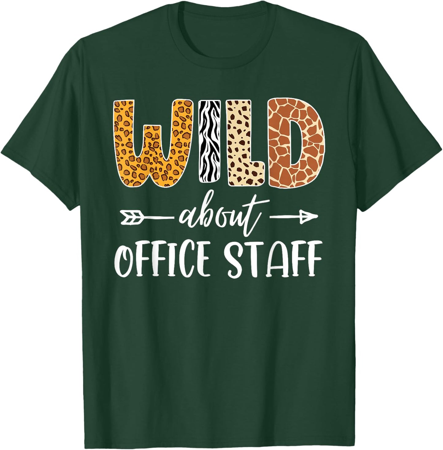 Wild About Office Staff Leopard Teacher Back to School Kids T-Shirt - T-Shirt | Forest