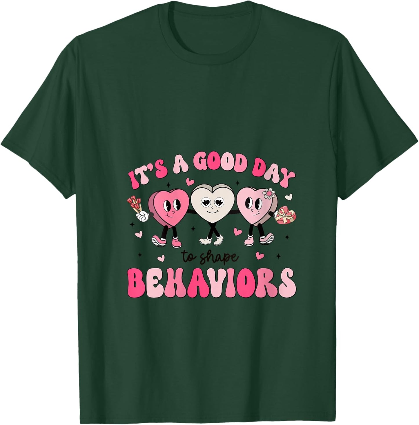 It's A Beautiful Day To Shape Behaviors Analyst Valentine V-Neck T-Shirt - T-Shirt | Forest