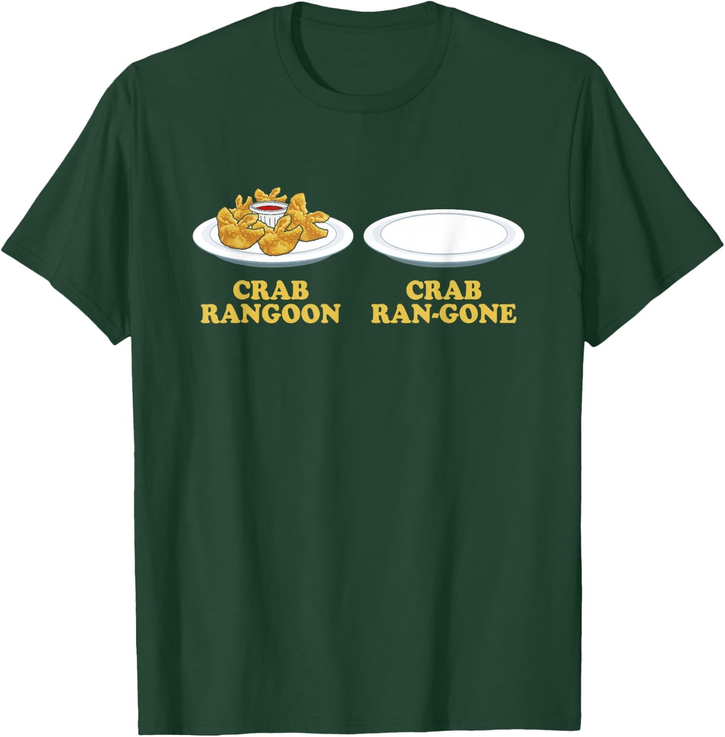 Crab Rangoon Lover Gifts Funny Crab Rangoon - -Adults, Humorous-Food-Themed, Black, Small, Short Sleeve T-Shirt - T-Shirt | Forest