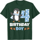 Penguin 4th Birthday Boy Winter Theme Party Celebration T-Shirt - T-Shirt | Forest