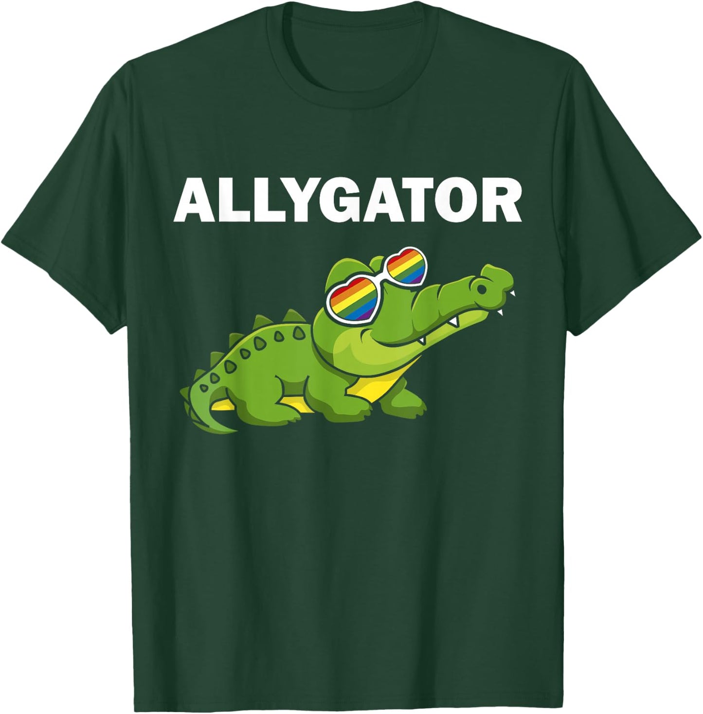 Allygator Straight Ally Alligator LGBTQ+ Homosexueller Unterstützer T-Shirt - T-Shirt | Forest