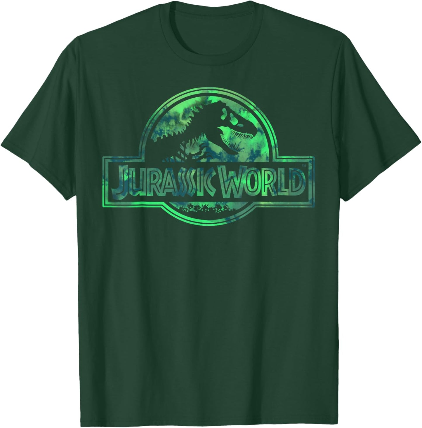 Jurassic World Green Teal Watercolor Logo Small T-Shirt - T-Shirt | Forest
