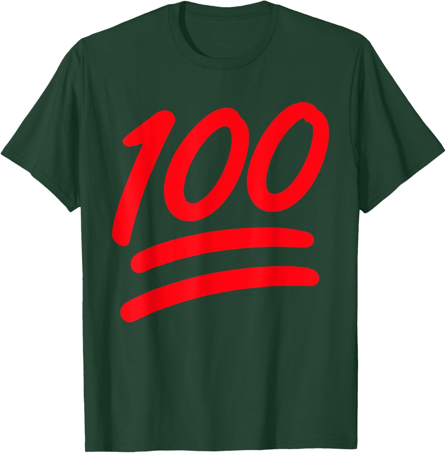 Funny Emoticon Hundred Points Symbol 100 Score T-Shirt - T-Shirt | Forest