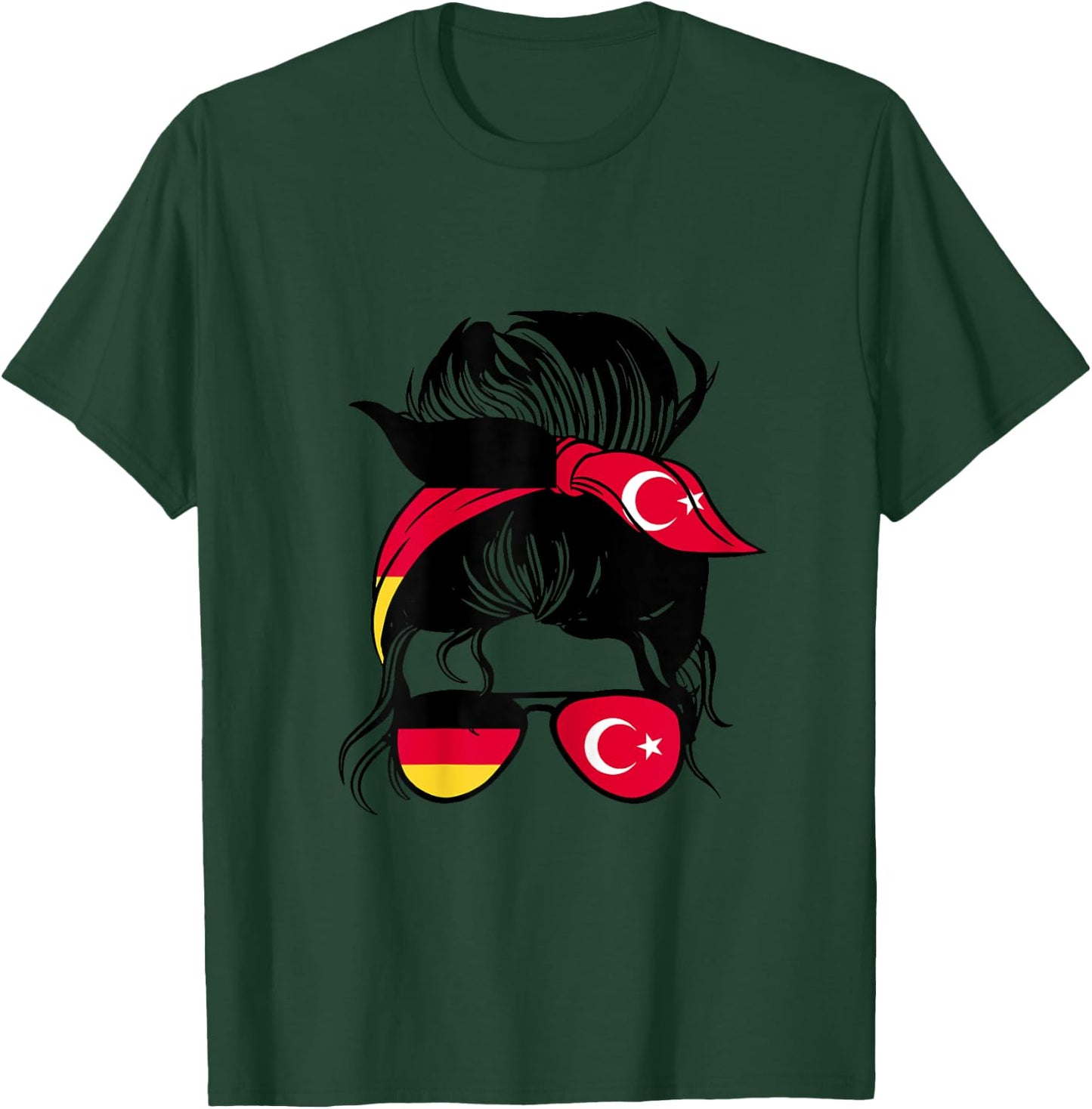 Half German Half Turkish Mix Germany and Turkey Roots T-Shirt - T-Shirt | Forest