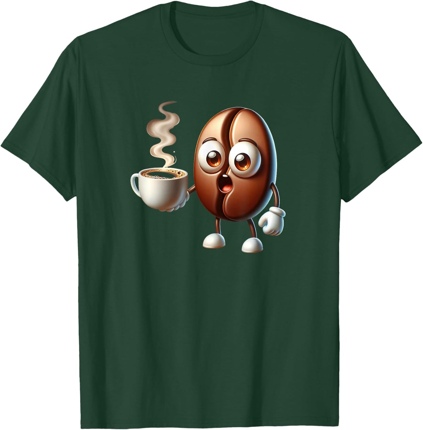 Erwachsene mit Cartoon-Muster in Schwarz, Größe S T-Shirt - T-Shirt | Forest