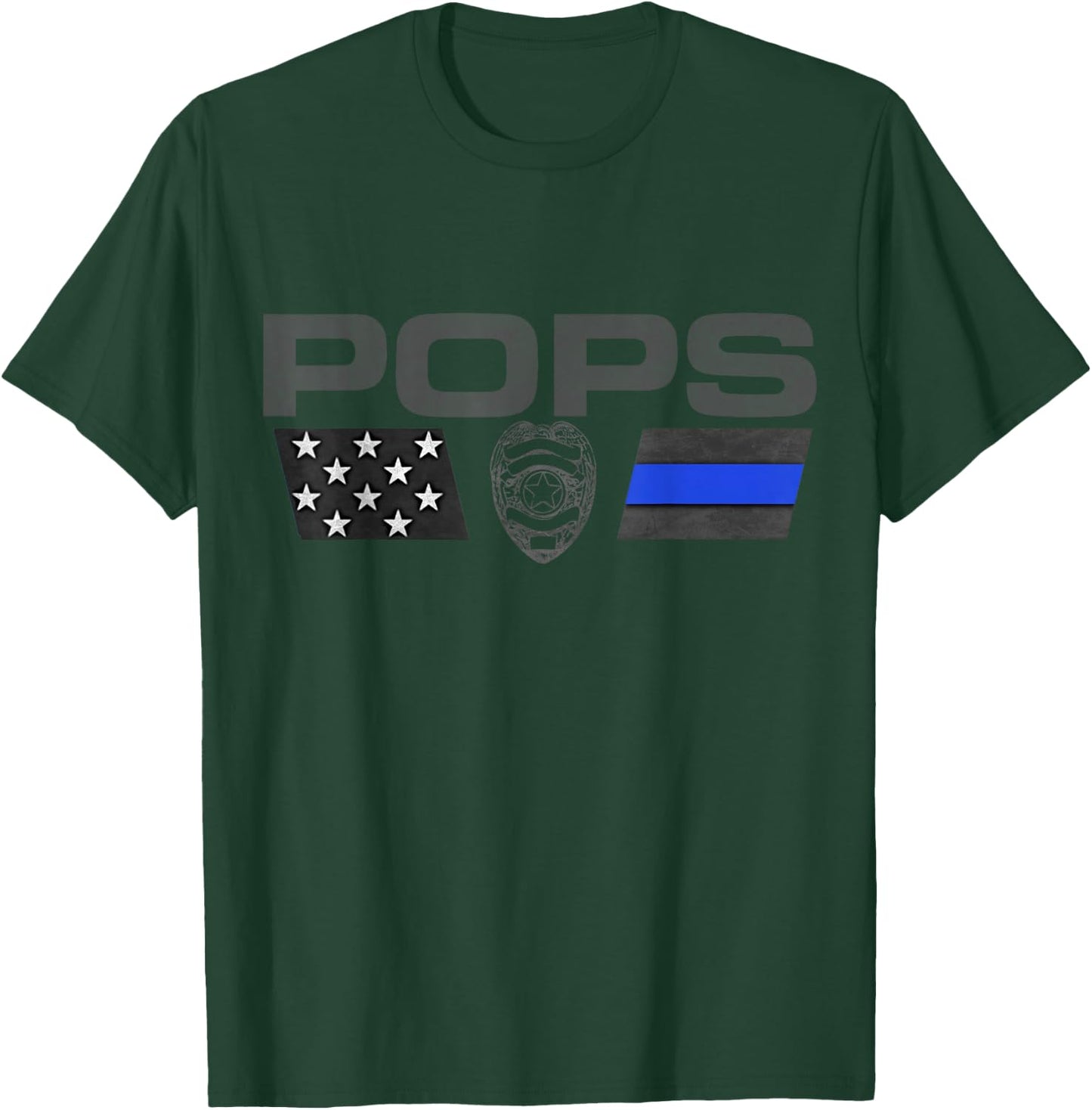 Police Pops Thin Blue Line Logo T-Shirt - T-Shirt | Forest