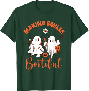 Making Smiles Bootiful Funny Ghost Dentist Halloween T-Shirt - T-Shirt | Forest