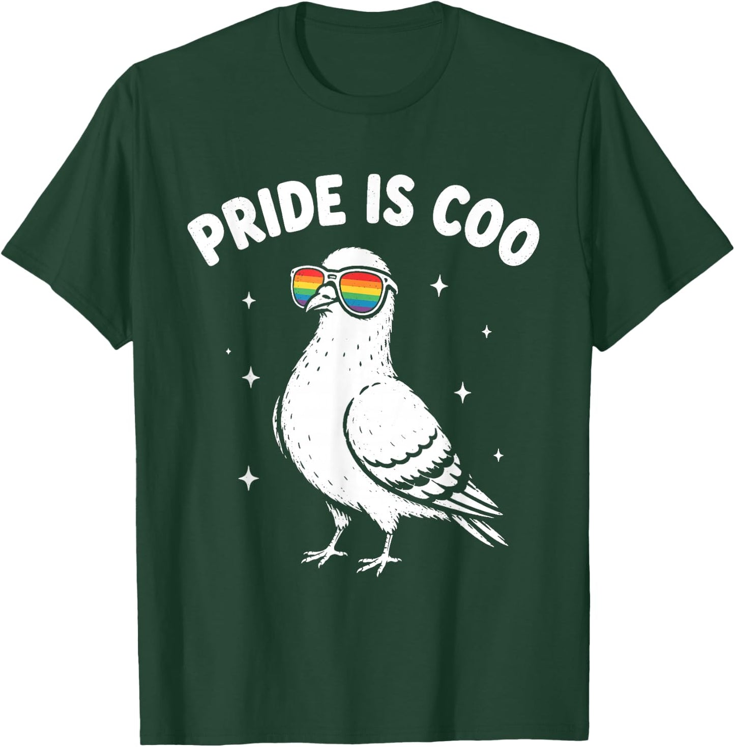 Pride is Coo Cute LGBTQ Pigeon Funny Pun T-Shirt - T-Shirt | Forest