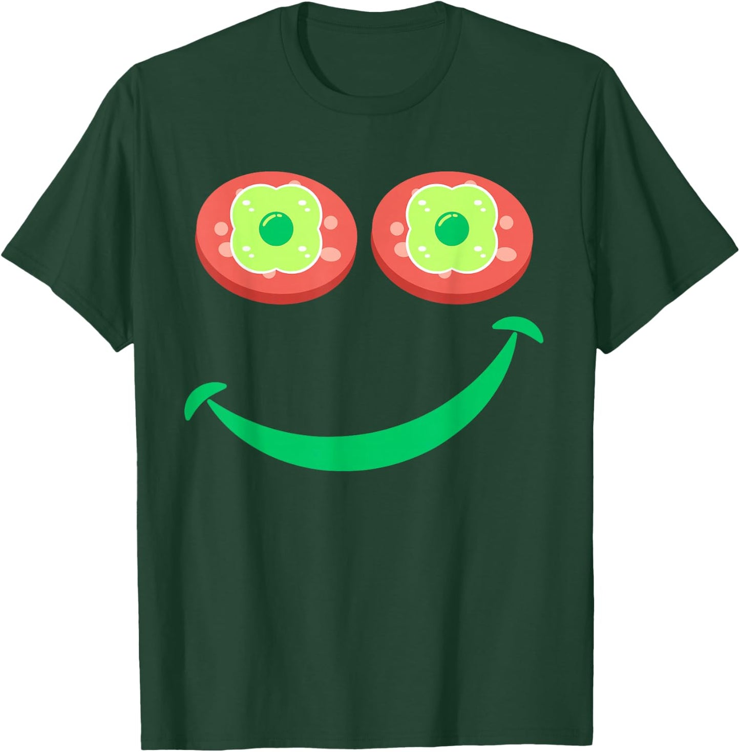 Funny Breakfast Eggs Green Smile Ham Face T-Shirt - T-Shirt | Forest