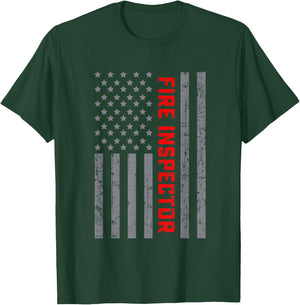 Fire Inspector Vintage US Flag Dad T-Shirt - T-Shirt | Forest