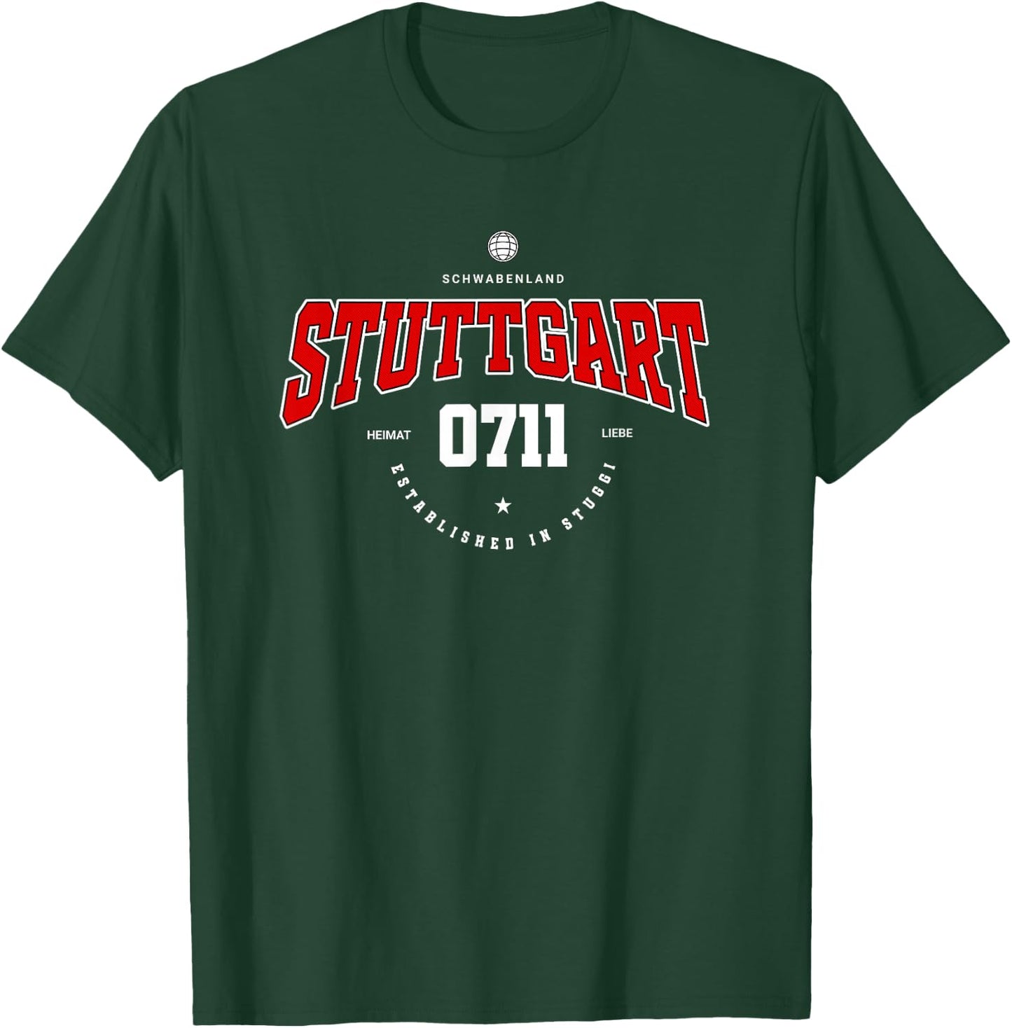 Stuttgart City Heimat Liebe 0711 Stuggi Fan T-Shirt - T-Shirt | Forest