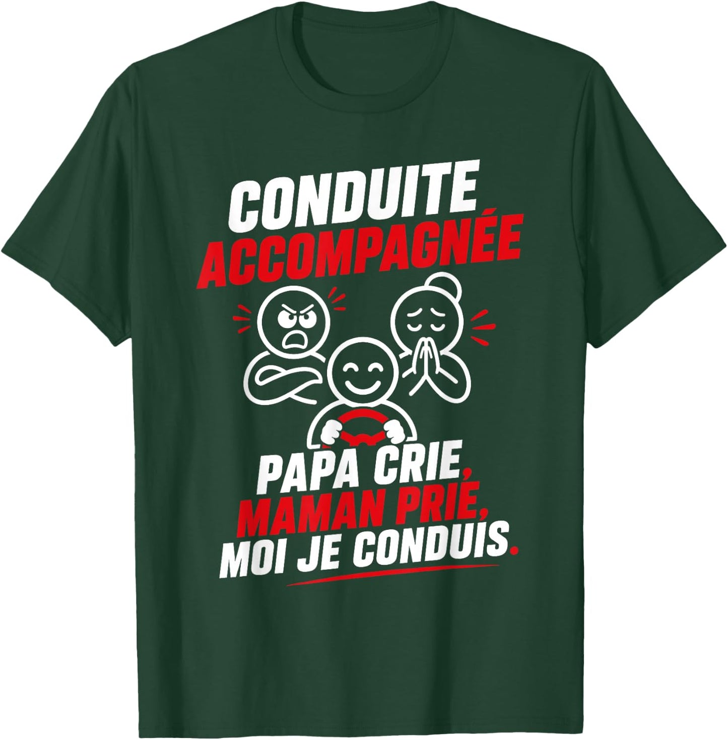Young Licensed Humor Dad Mom Driving Accompanied T-Shirt - T-Shirt | Forest
