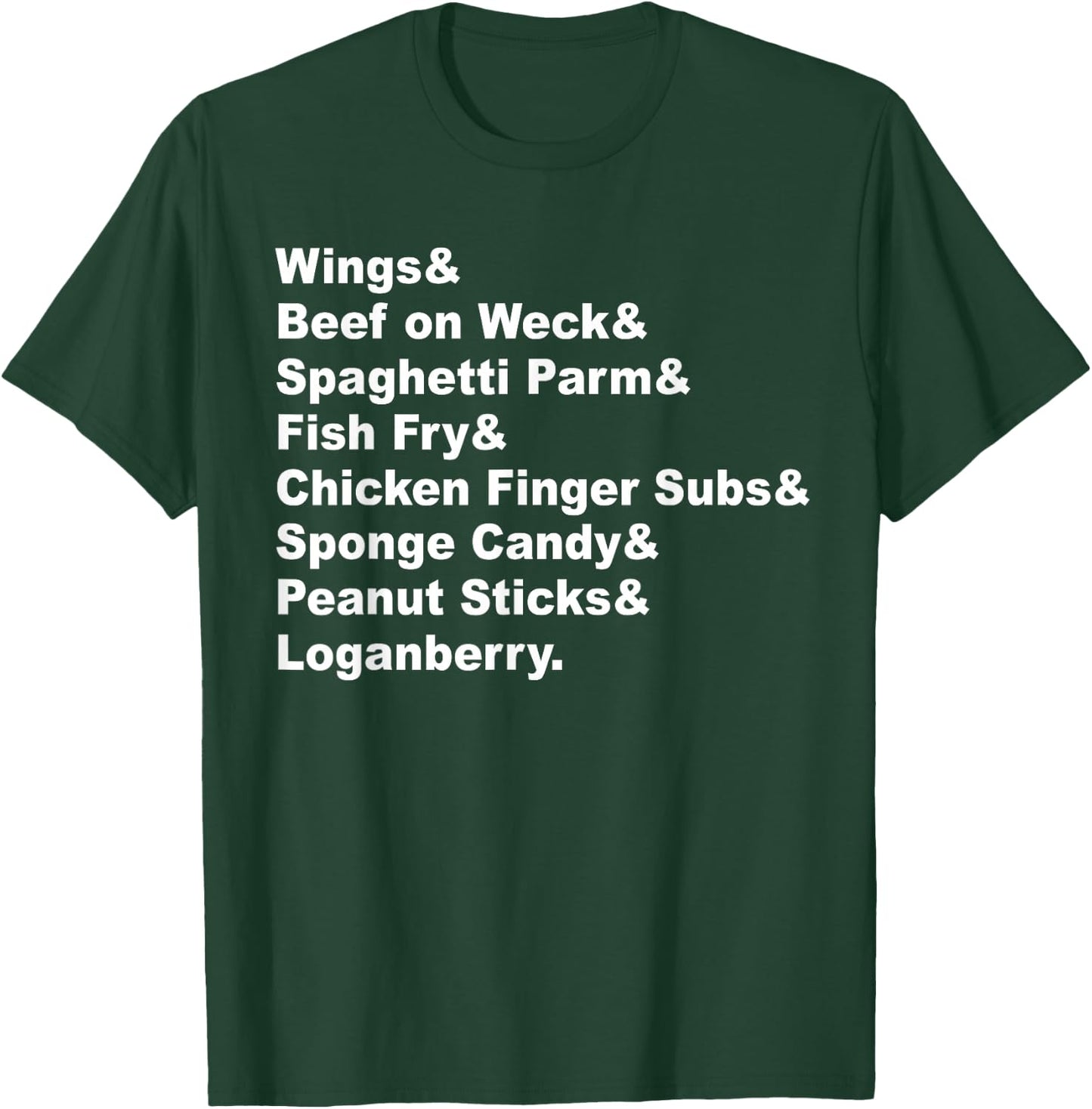 Classic Buffalo New York Foods Buffalo NY Foodie List T-Shirt - T-Shirt | Forest
