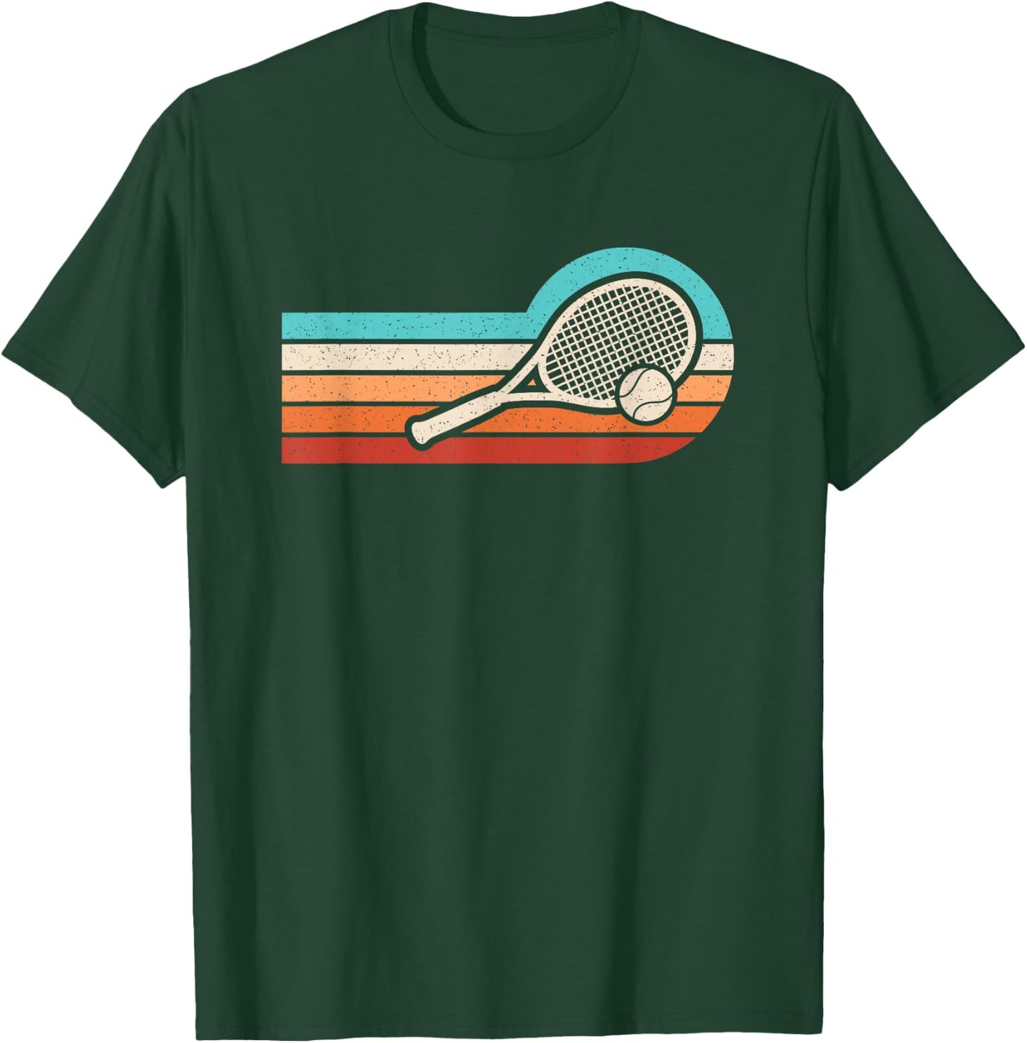 Retro Tennis Racket Tennis Ball Tennis Lover Men Women Kids T-Shirt - T-Shirt | Forest