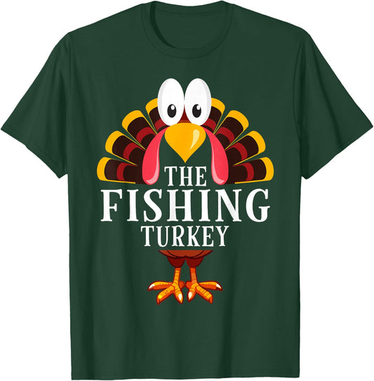 Thanksgiving The Fishing Turkey Matching T-Shirt - T-Shirt | Forest