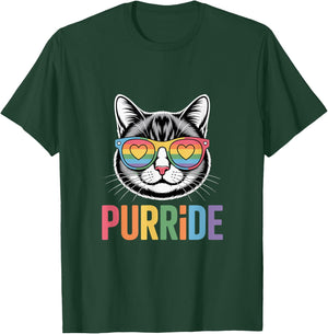 Pride Cat LGBTQ Rainbow Sunglasses Purride Women T-Shirt - T-Shirt | Forest
