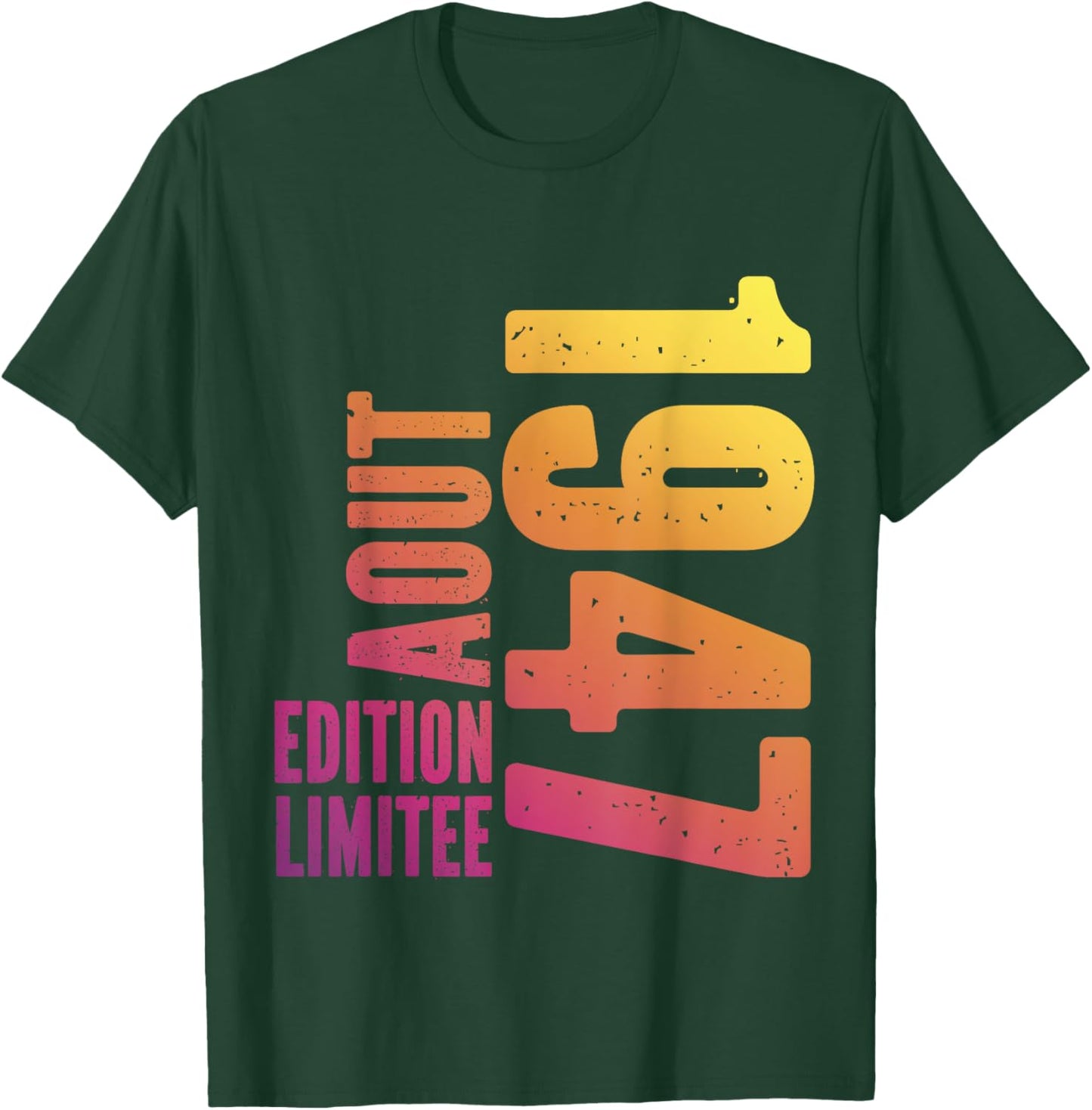 77 Years Limited Edition Birthday Man Woman August 1947 , Black, S T-Shirt - T-Shirt | Forest