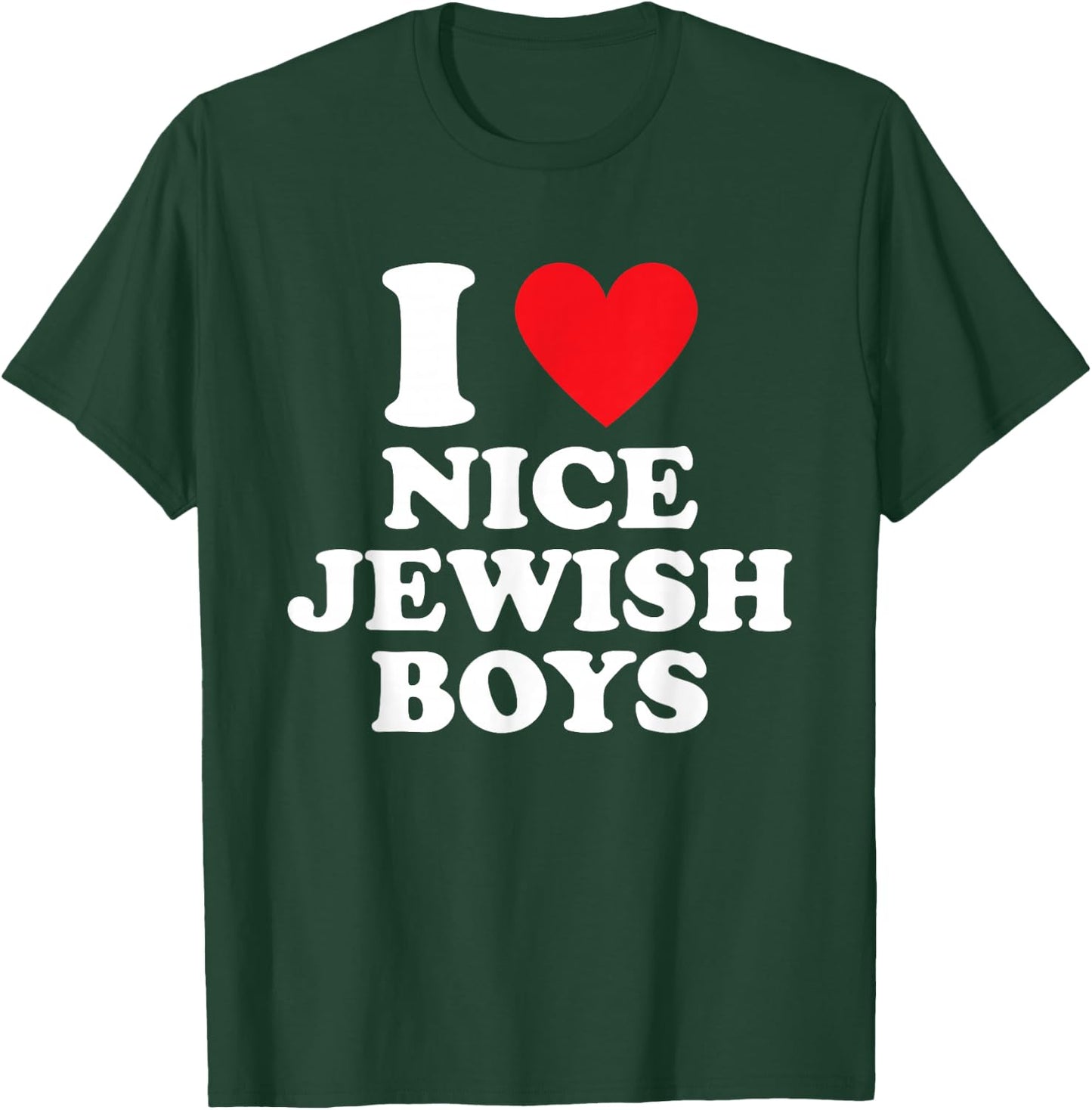 I Love Nice Jewish Boys Funny Hanukkah Present I Heart T-Shirt - T-Shirt | Forest