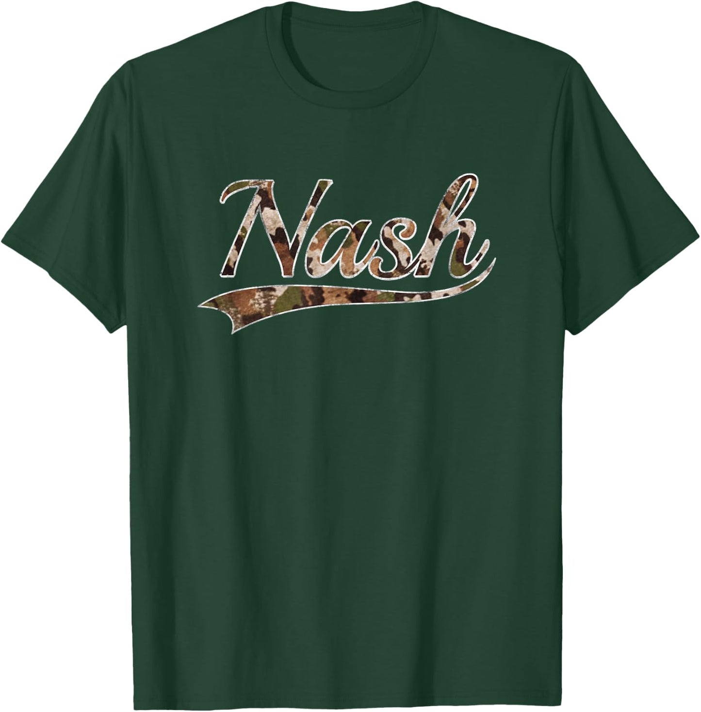 Nash Nashville Camouflage Vintage Inspired Distressed Camo T-Shirt - T-Shirt | Forest