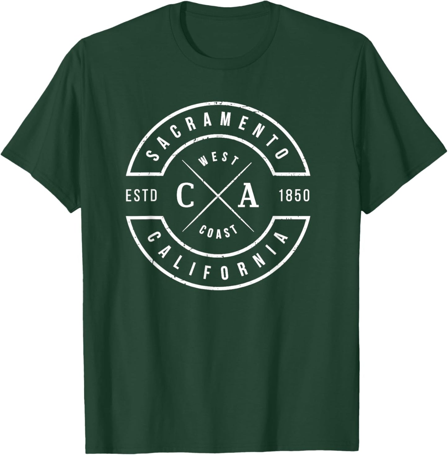 Sacramento California T Shirt Vintage Emblem Souvenirs T-Shirt - T-Shirt | Forest
