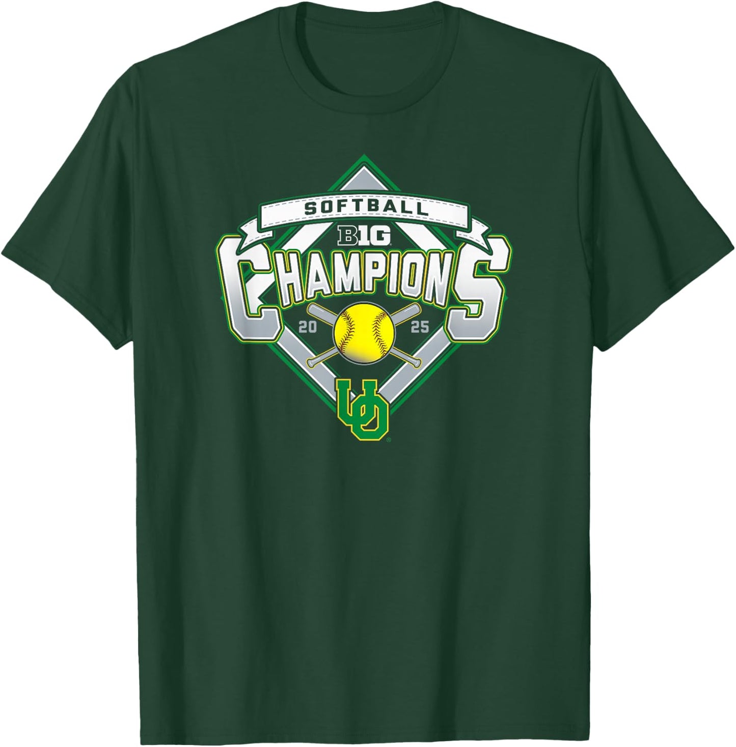 Oregon Ducks Softball Big Ten Champs 2025 Season T-Shirt - T-Shirt | Forest