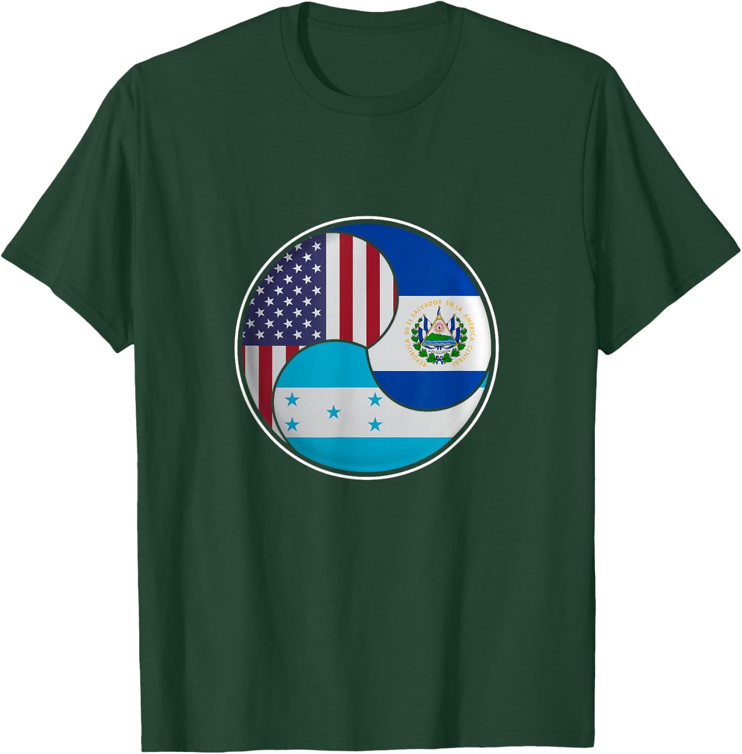 Multiculti heritage. El Salvador, Honduras and the USA T-Shirt - T-Shirt | Forest