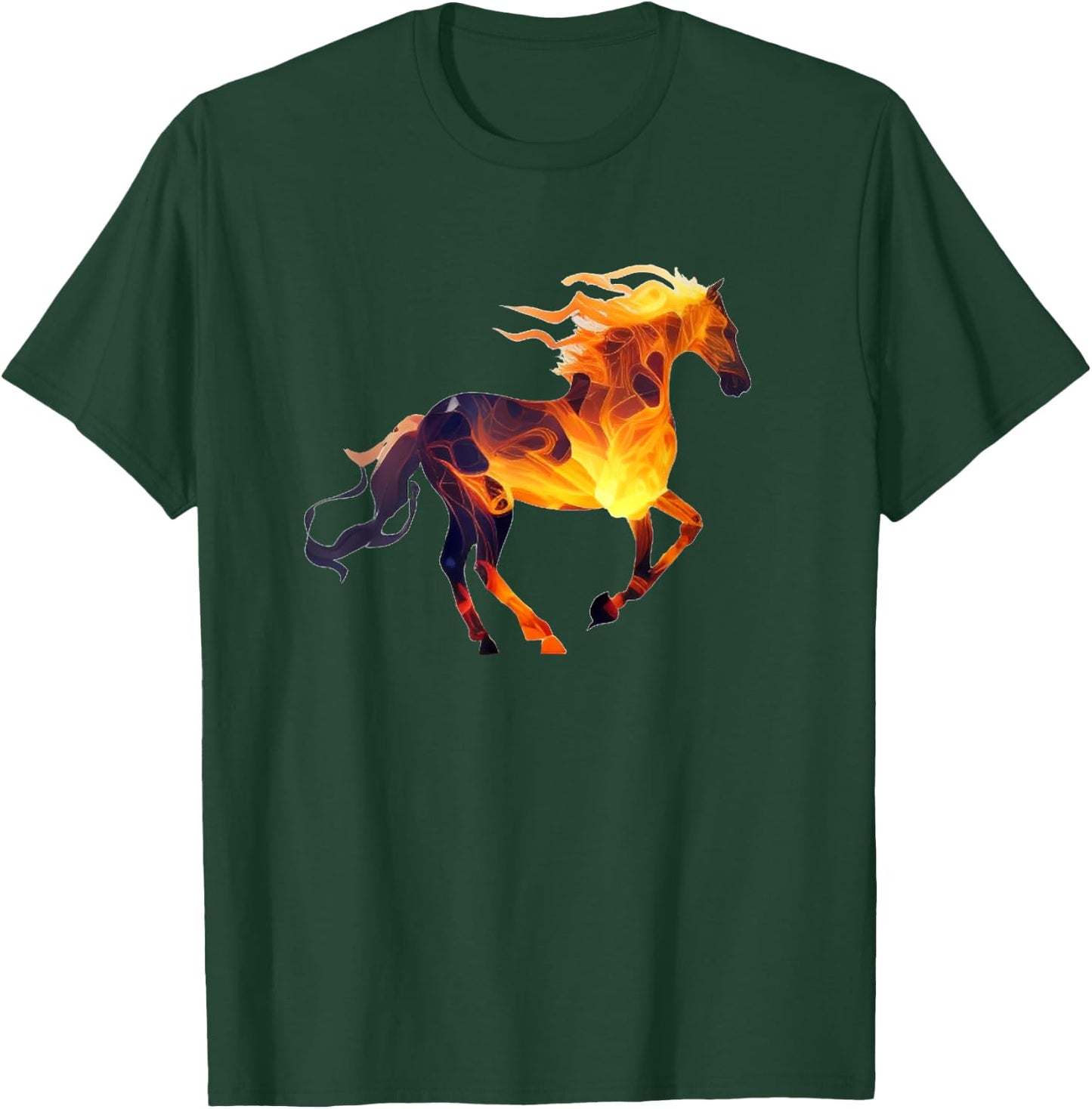 Funny Fire Horse for Burning Horse Love T-Shirt - T-Shirt | Forest