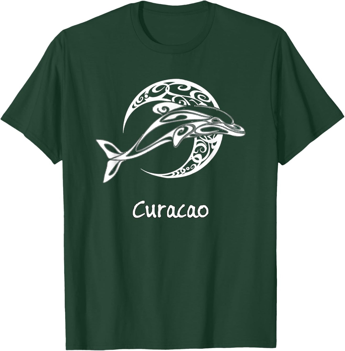 Curacao Tribal Dolphin Design Souvenir T-Shirt - T-Shirt | Forest