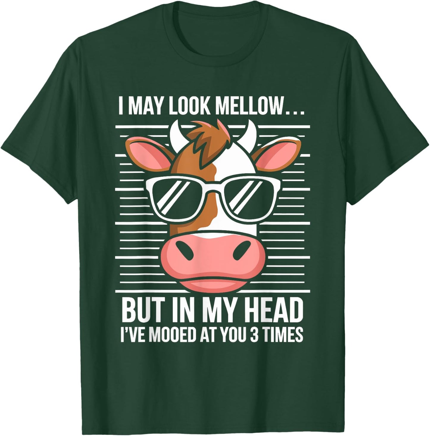 I May Look Calm but in My Head Funny Cow T-Shirt - T-Shirt | Forest