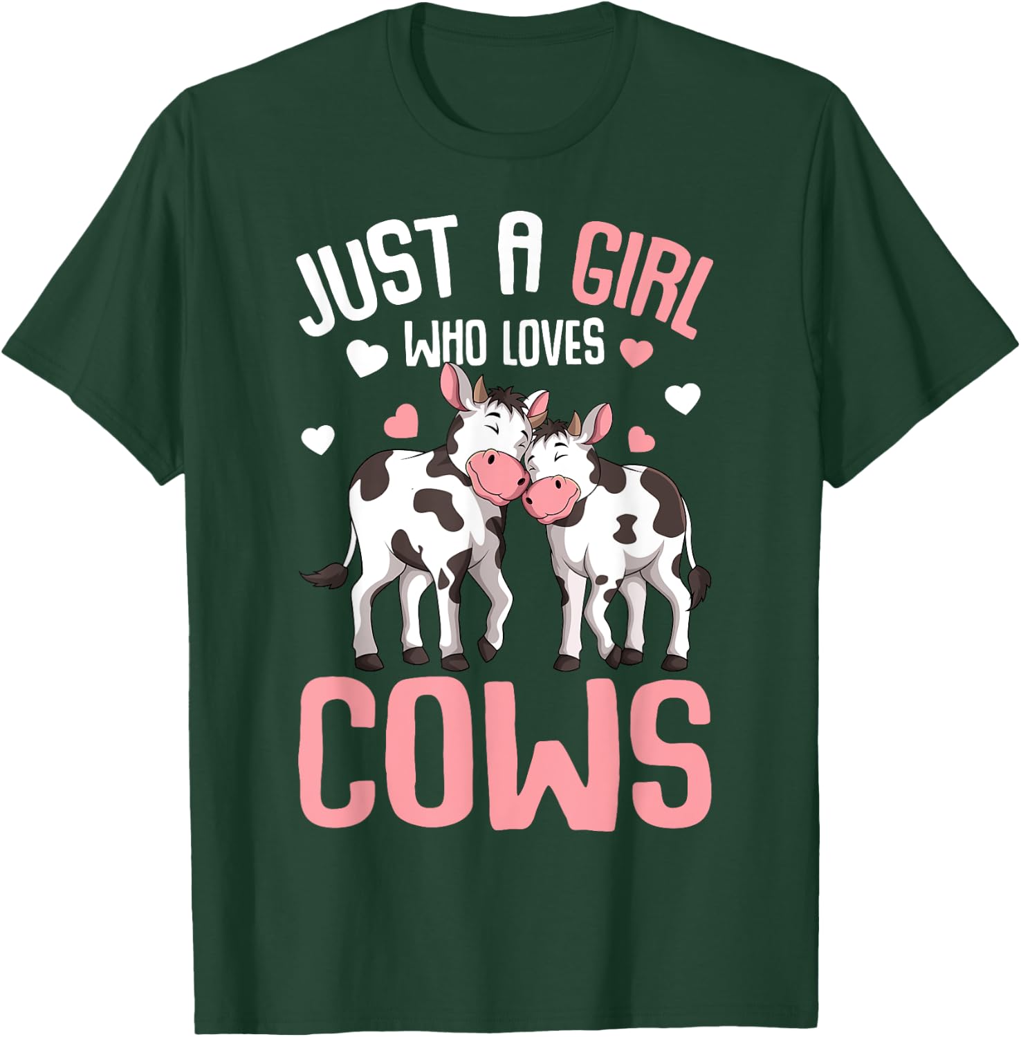 Just A Girl Who Loves Cows Farmers Cow Kids Girls T-Shirt - T-Shirt | Forest