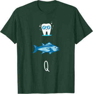 Fisherman Funny Rebus Teeth Tuna Gift Funny Man Fish , Black, S T-Shirt - T-Shirt | Forest