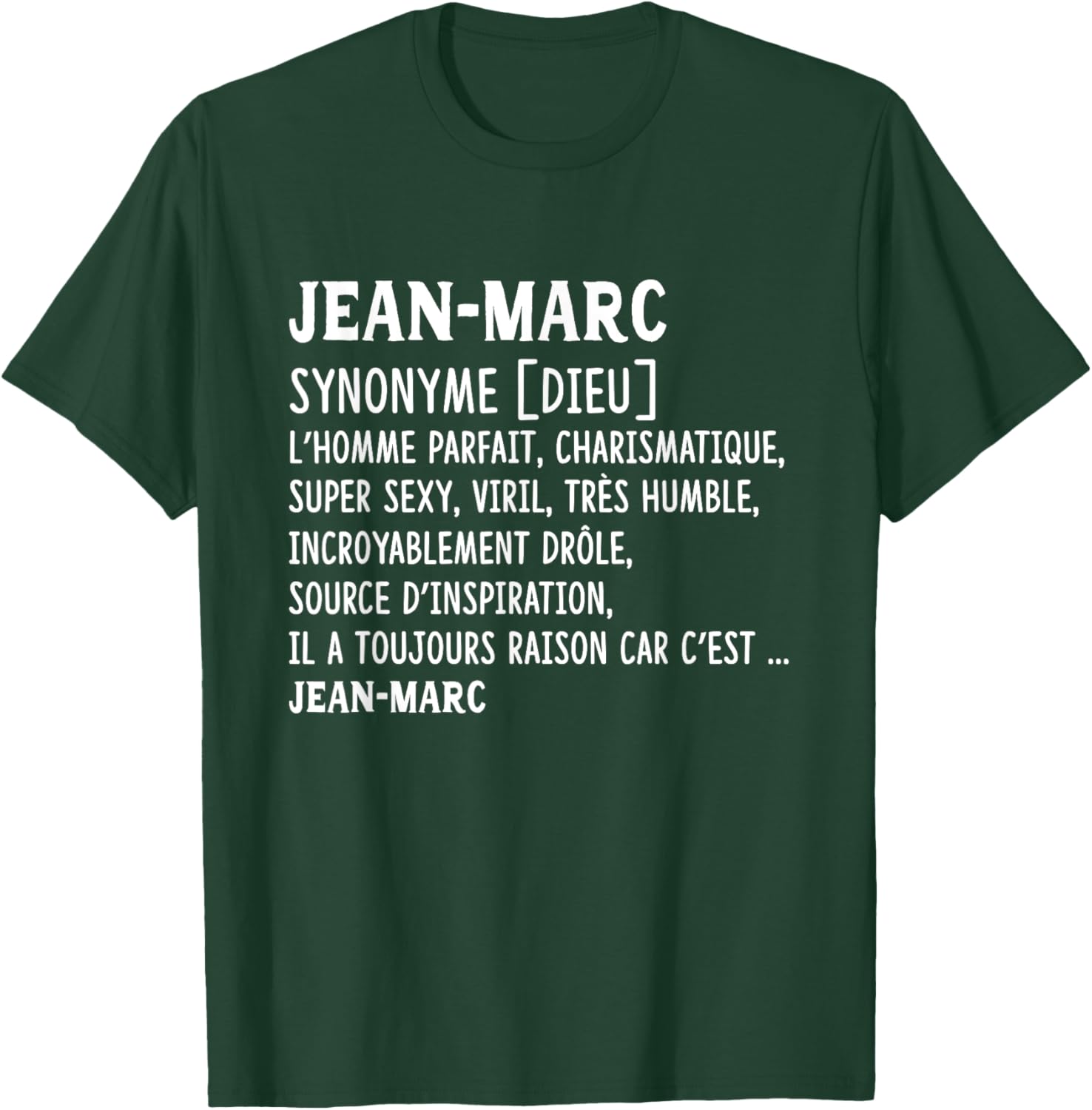 Man Humor Name Custom Jean-Marc Definition , Black, S T-Shirt - T-Shirt | Forest