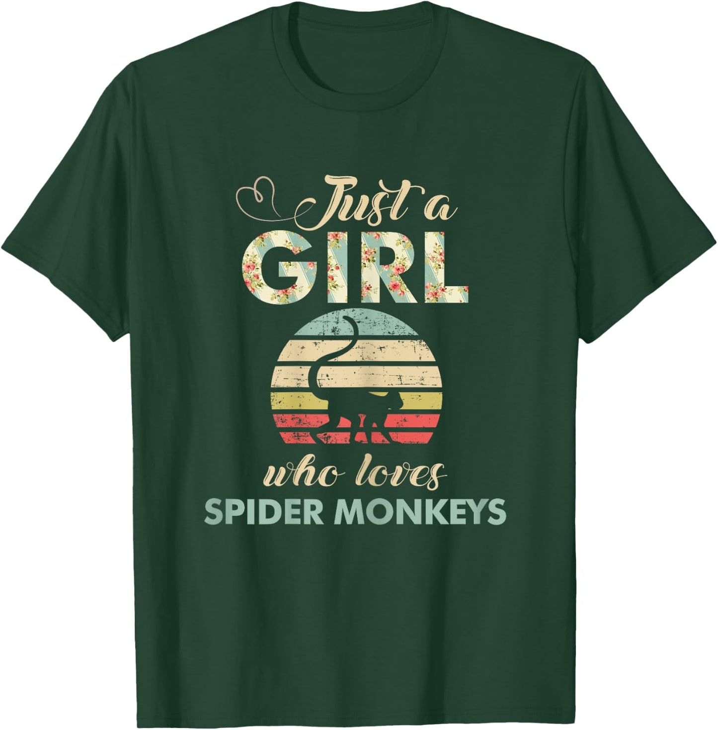 Just A Girl Who Loves Spider Monkeys Funny Primatologist T-Shirt - T-Shirt | Forest