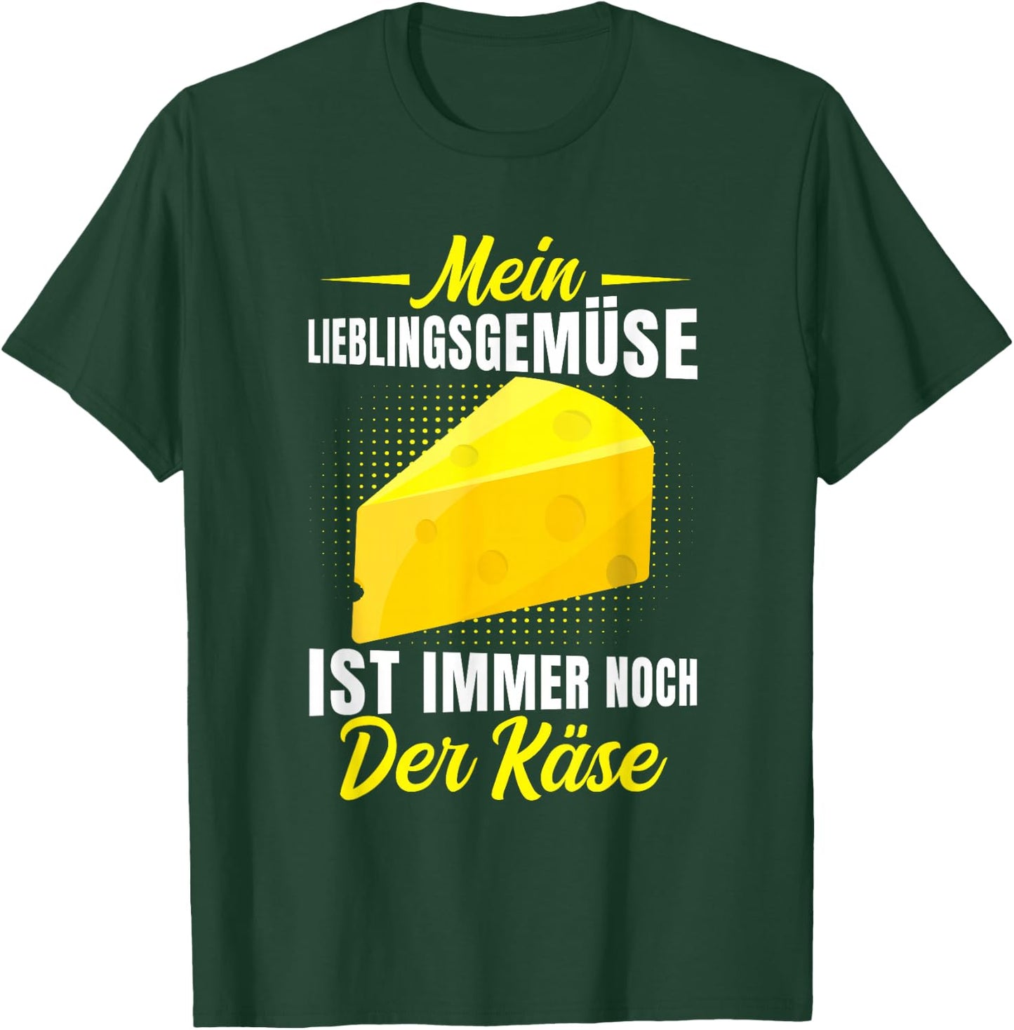 Cheese with German Text "Mein Lieblings Gemüssig ist noch der Käse" [M, black T-Shirt - T-Shirt | Forest