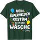 with German Text "Mein Superhelden Kostüm ist in der Wäsche" [German Language, black T-Shirt - T-Shirt | Forest